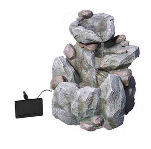 Rock Fall  - Solar Powered Water Feature Fountain - No Mains required