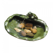 Load image into Gallery viewer, Ceramic Frog - Solar Powered Water Feature Fountain - No Mains required
