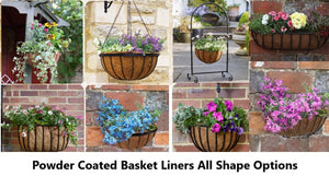 Flower Baskets - ALL OPTIONS  - Classic, Saxon & Forge Metal Flower Baskets Forge, Hanging, freestanding or  Wall Mounted