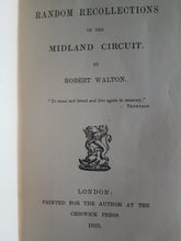 Load image into Gallery viewer, Random Recollections Of The Midland Circuit. 1869 [Hardcover] Walton, Robert
